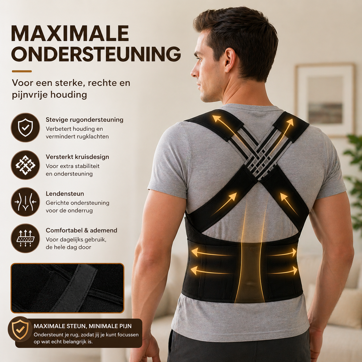 Verstelbare Rugbrace – Rughouding Ondersteuner